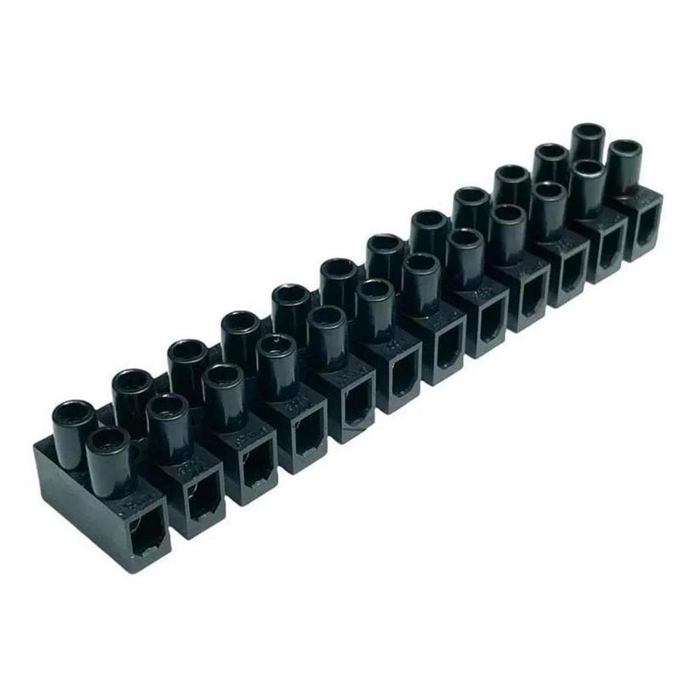 10X Barra Conector Borne Sindal 4Mm Preto Bsi4 Lukma