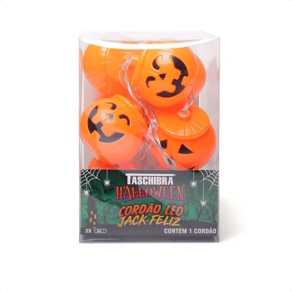 Cordão Luminoso Taschibra Halloween Jack Feliz A Pilha