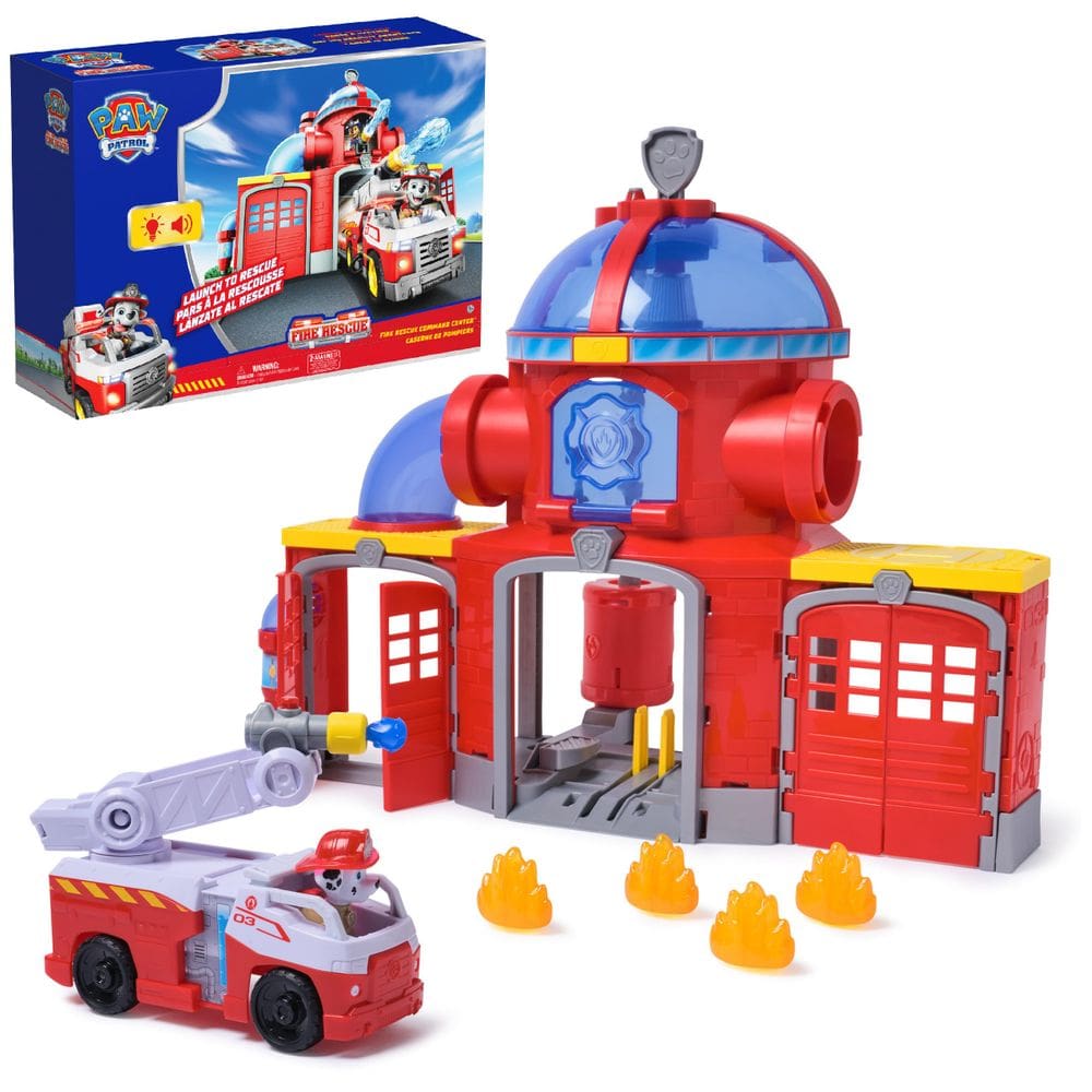 Brinquedo Paw Patrol Fire Rescue Command Center com figura de Marshall