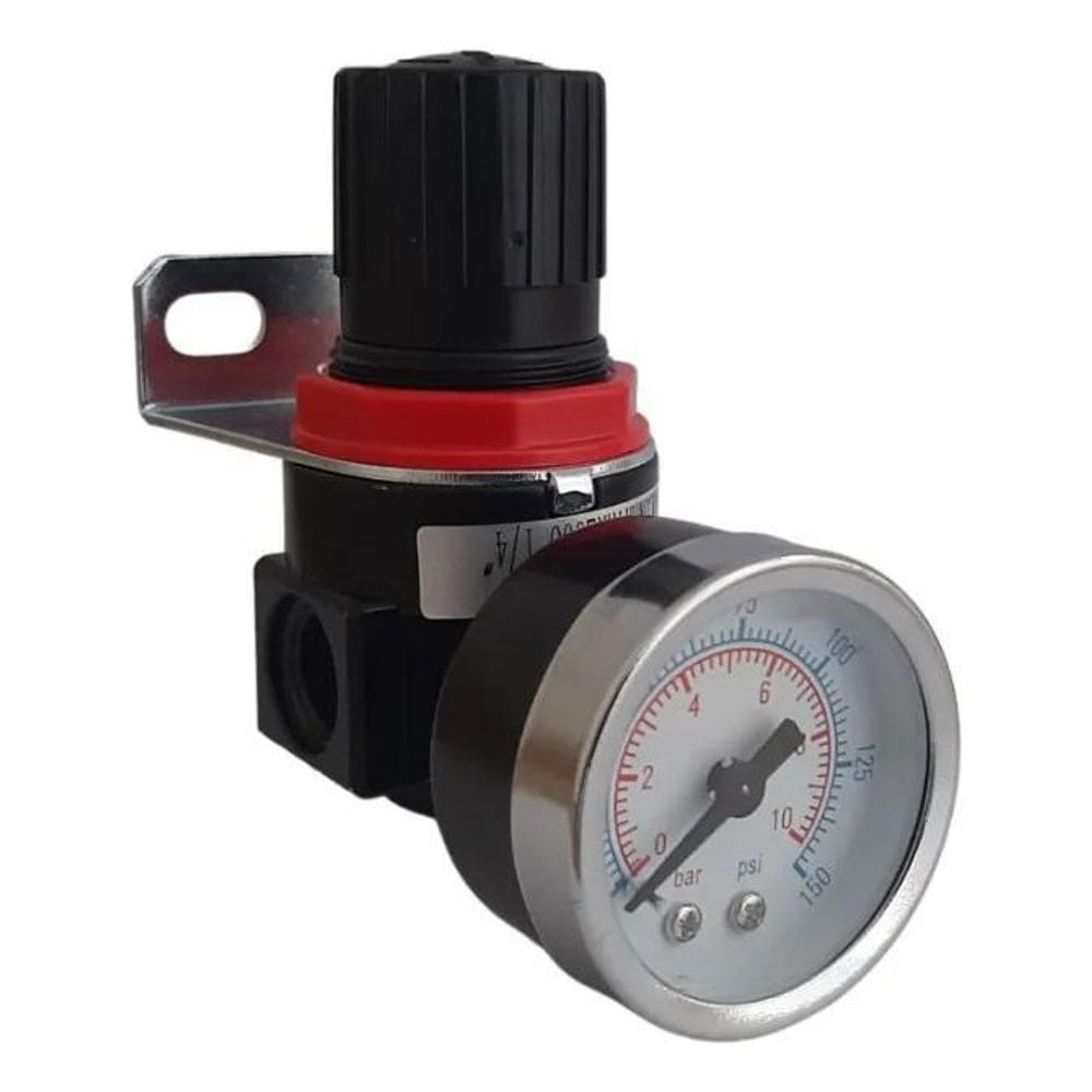10X Regulador De Pressão P Compressor Com Manômetro 1/4 Ar2