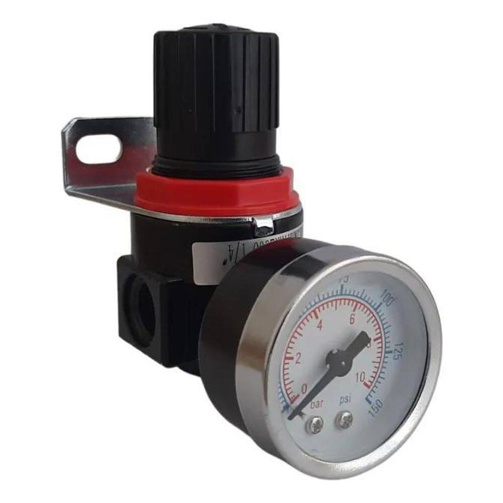 10X Regulador De Pressão P Compressor Com Manômetro 1/4 Ar2