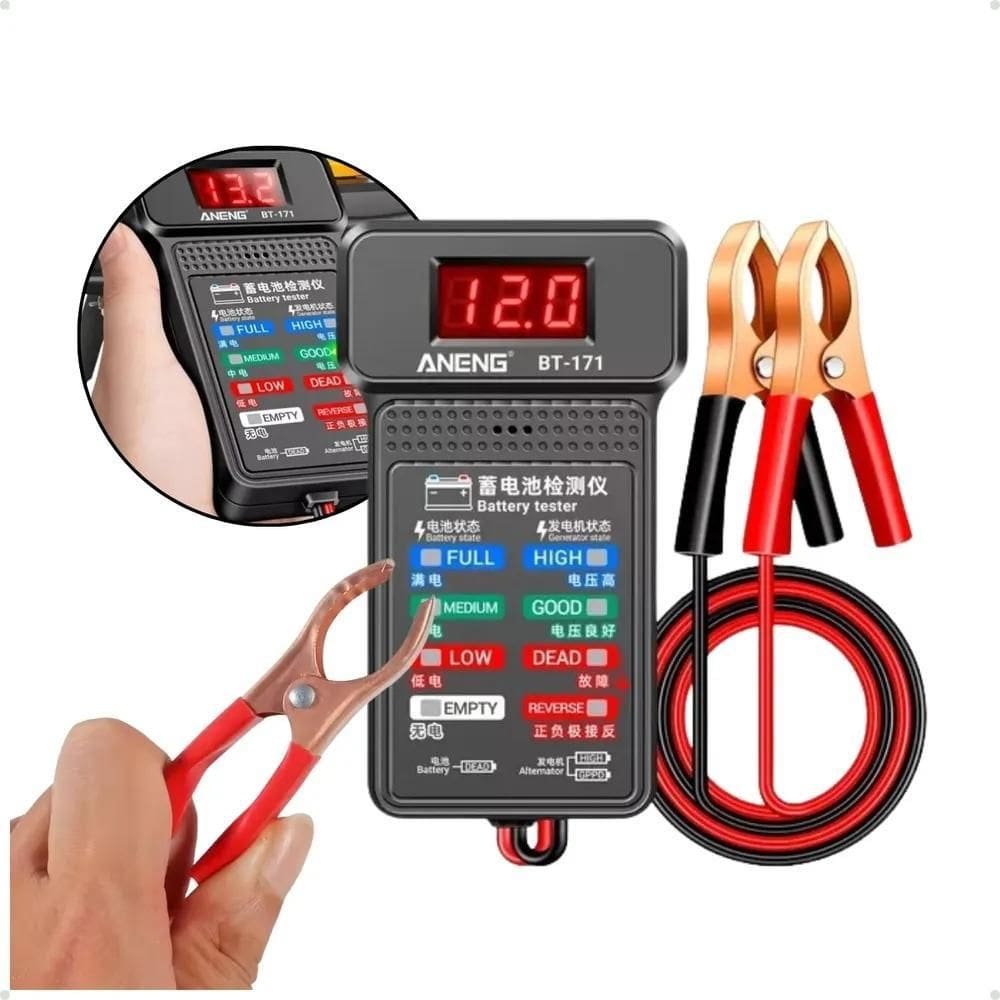 10X Testador Medidor Teste De Bateria Alternador 12V Automo