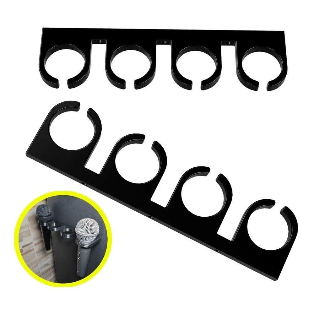 10X Suporte Para Microfone De Fixação Parede Descanso 4 Mic