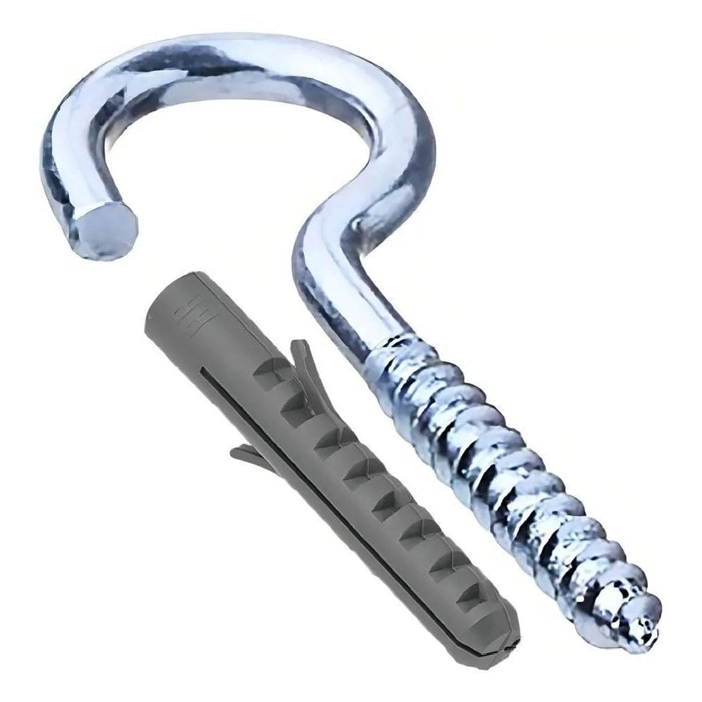 10X Kit 100Pçs Gancho Zoma Parafuso E Bucha 6Mm Para Varal