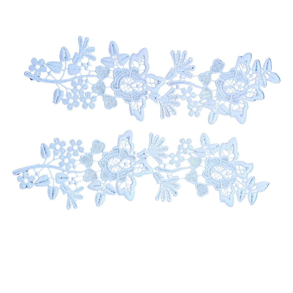 Aplique Guipir APK5   Véu CCB Tamanho 28x9 cm  Branco 1 Par