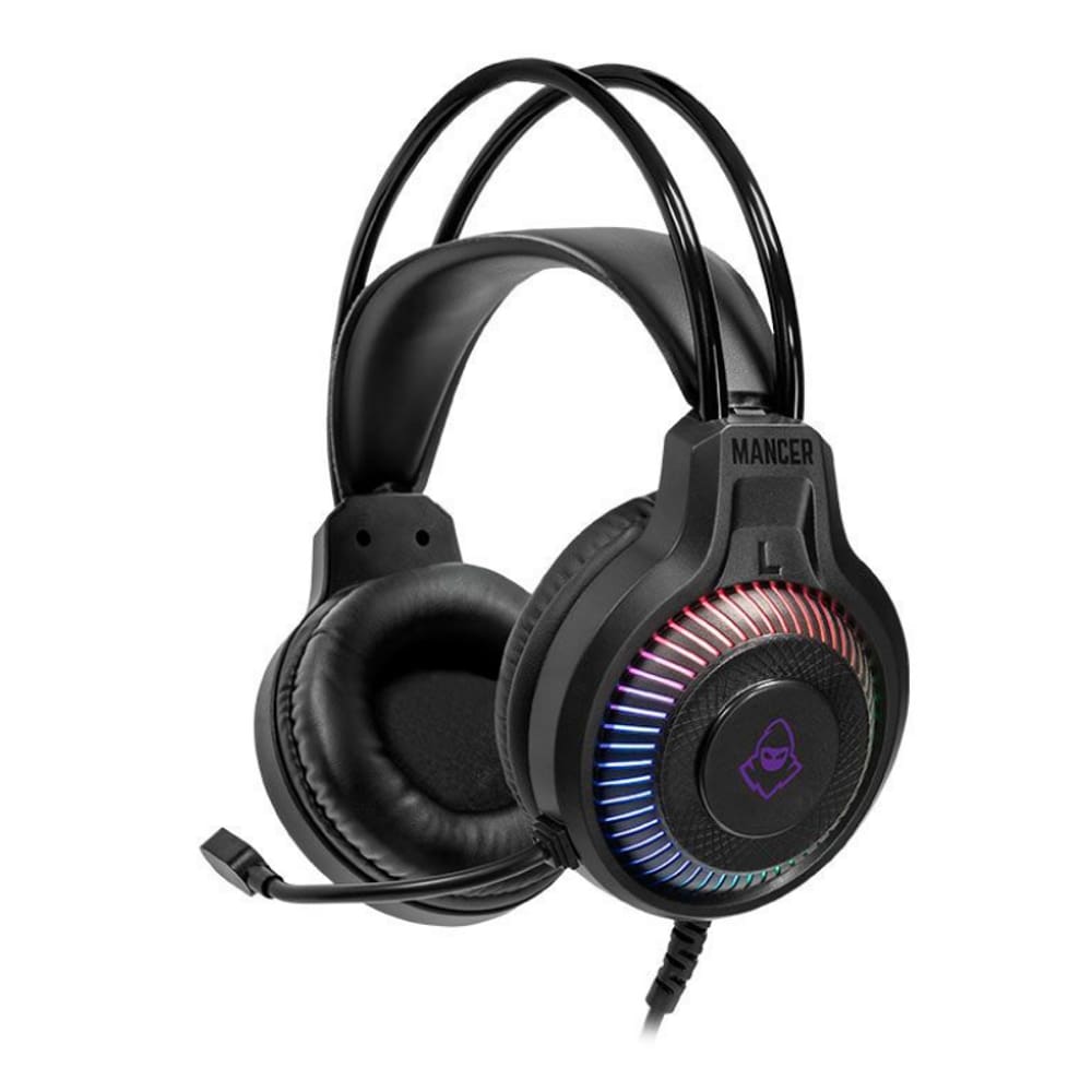 Headset Gamer Mancer Twilight S Rainbow 40mm 3.5mm USB Preto - MCR-TLTS-RGB01