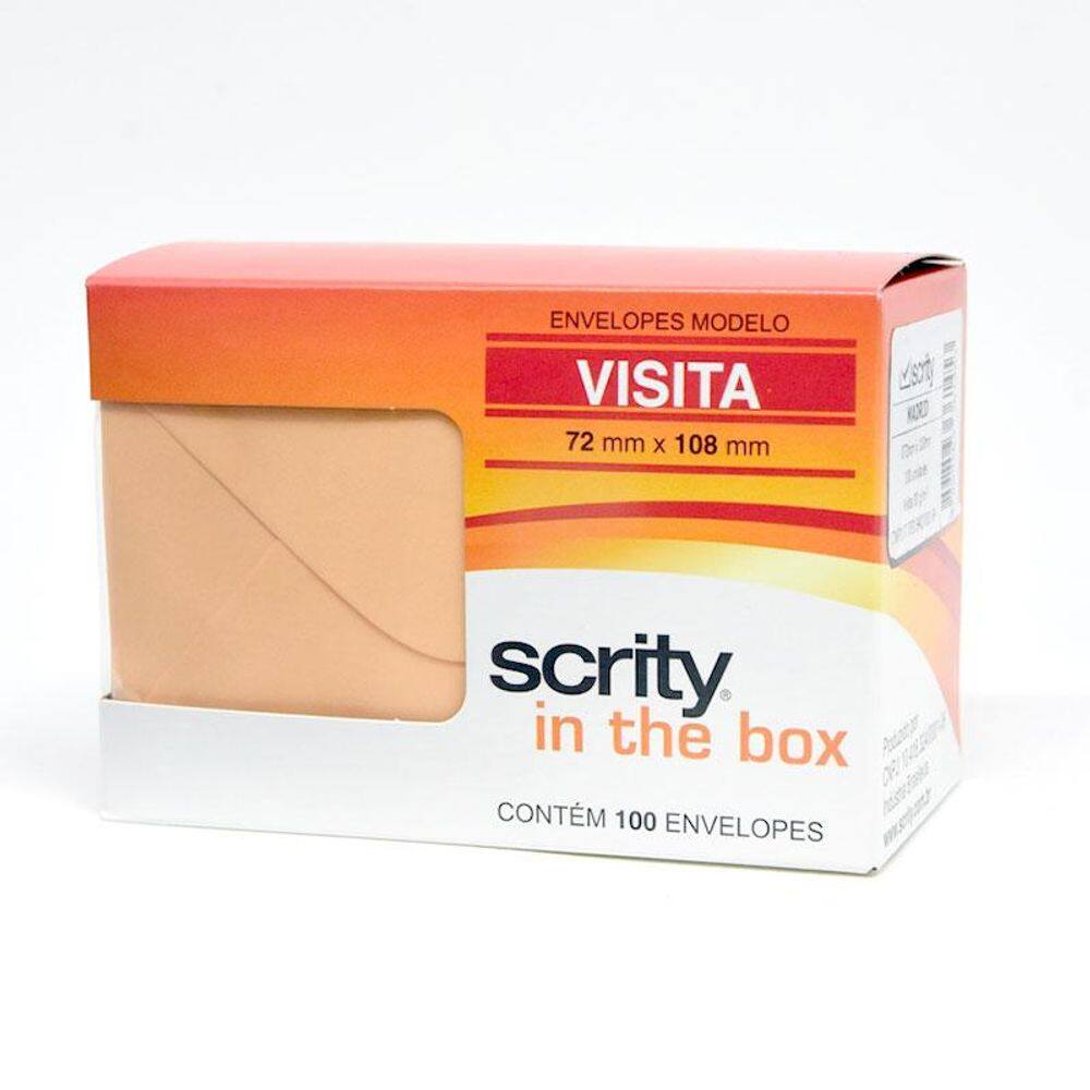 Envelope Color Plus Madri 72x108mm - caixa com 100 unidades - Scrity
