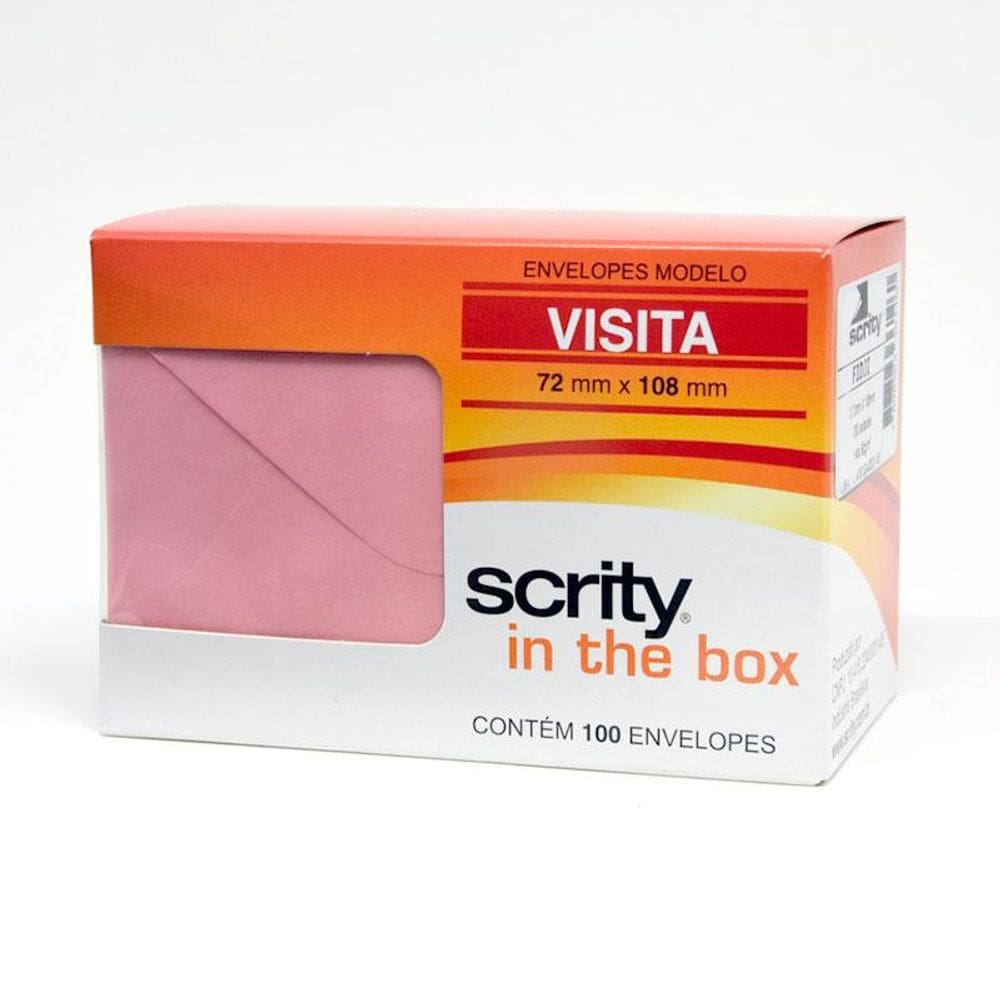 Envelope Color Plus Fidji 72x108mm caixa com 100 unidades Scrity