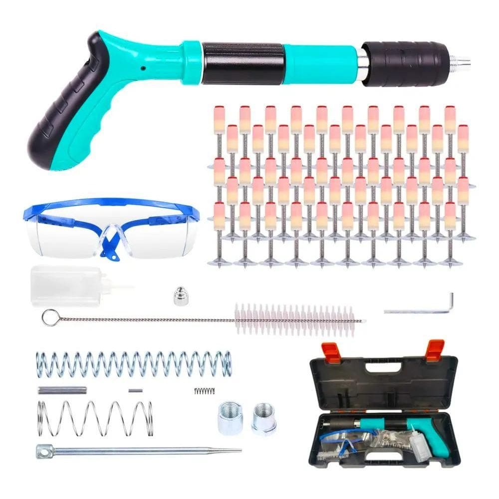 10X Pistola Fixação Finca Pino Pregos Rebitadeira 50 Pinos