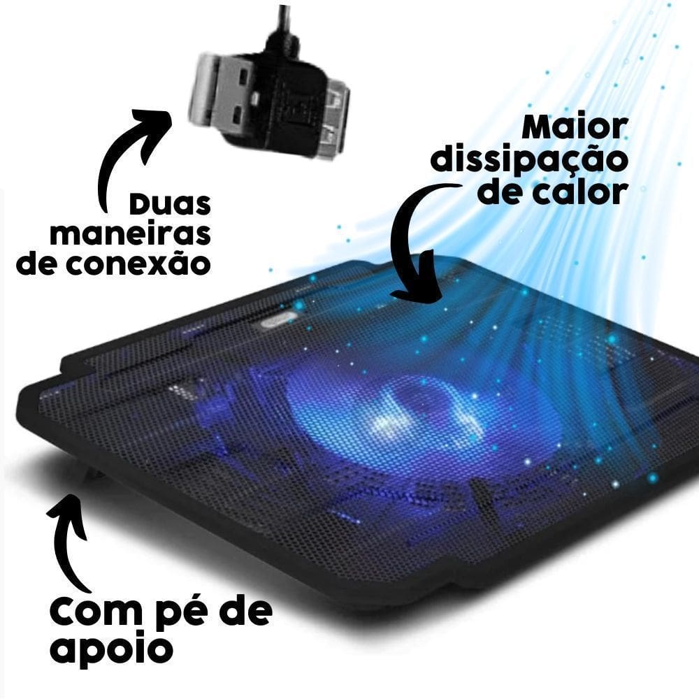 Base de Notebook C/Cooler Preto OR-9012