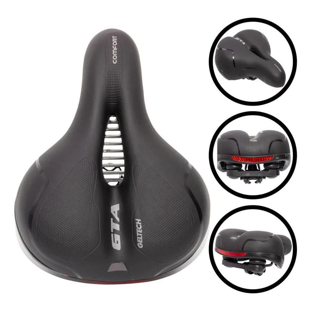 10X Banco Selim Bicicleta 2 Molas Largo Gel Tech Fita Refle