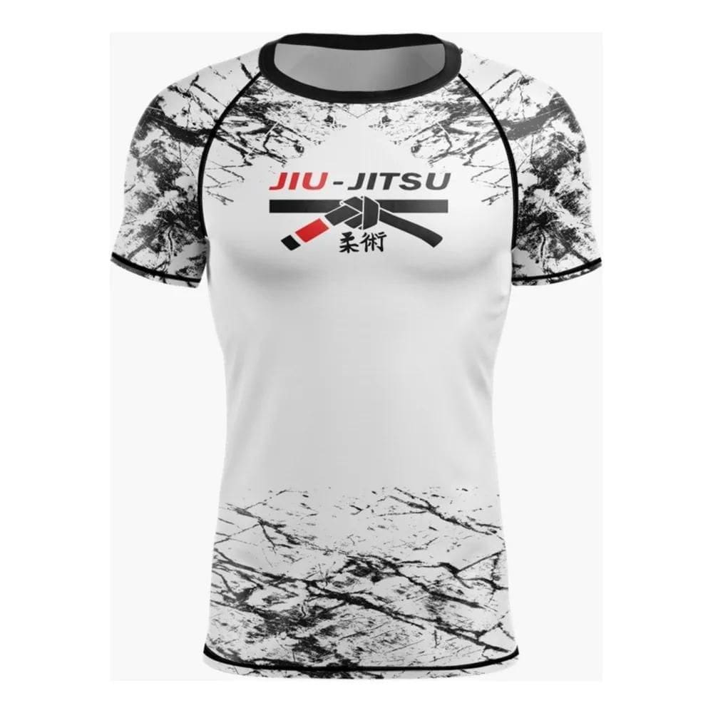 10X Camiseta Manga Curta Proteção Térmica Rash Guard Jiu-Ji