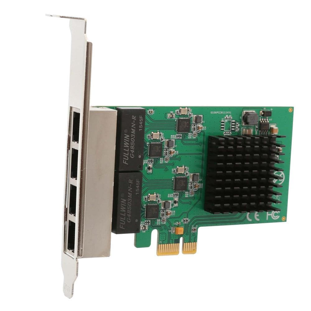 Placa de interface de rede SYBA Multimedia de 4 portas Gigabit Ethernet PCI-e X1 (SI-PEX24042)