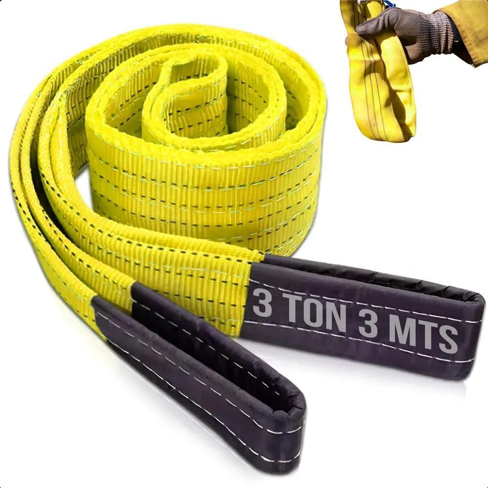 10X Cinta De Elevação Carga 3 Toneladas 3 Metros 90Mm Refor