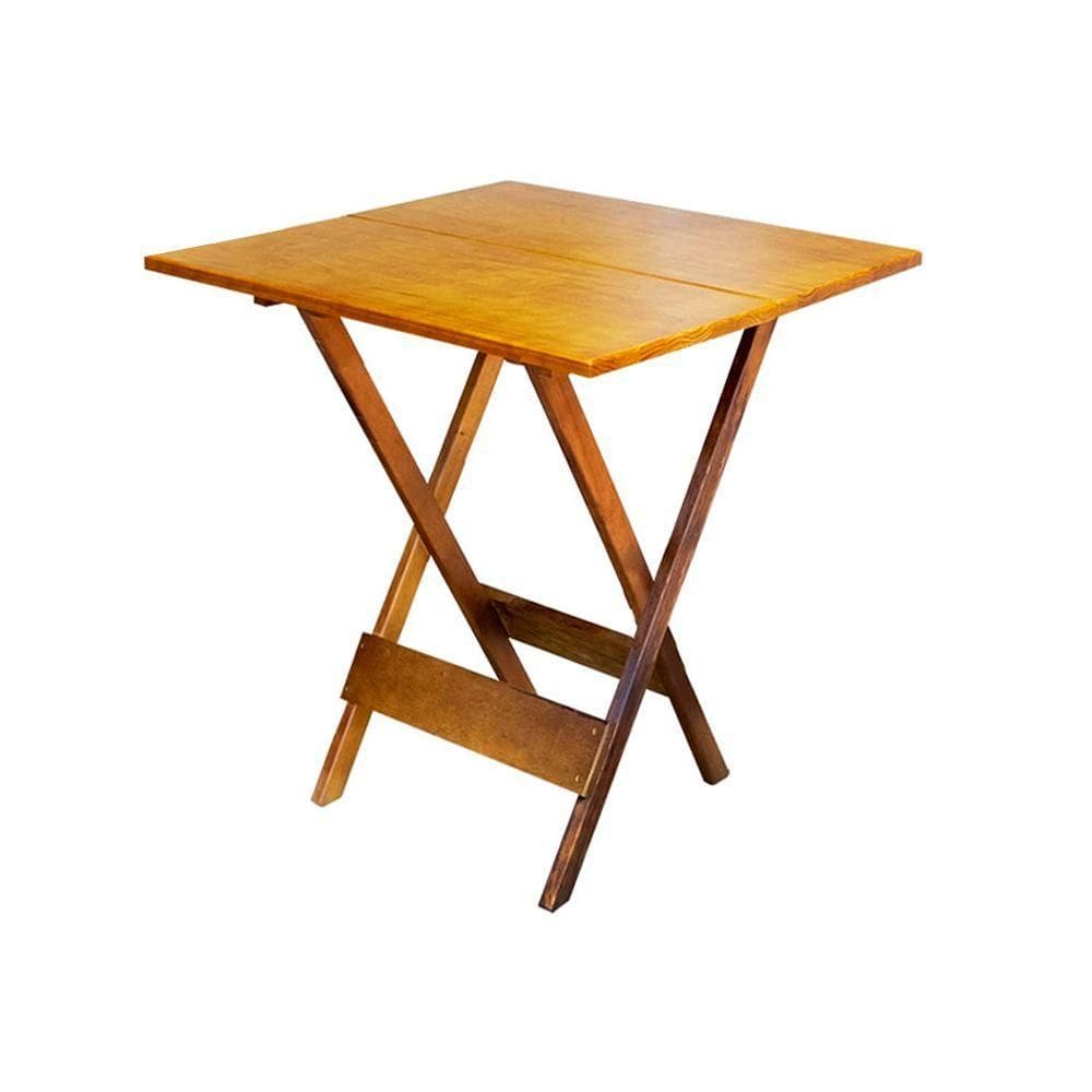 Mesa Para Bar E Café Dobrável De Madeira 90x90 - Natural