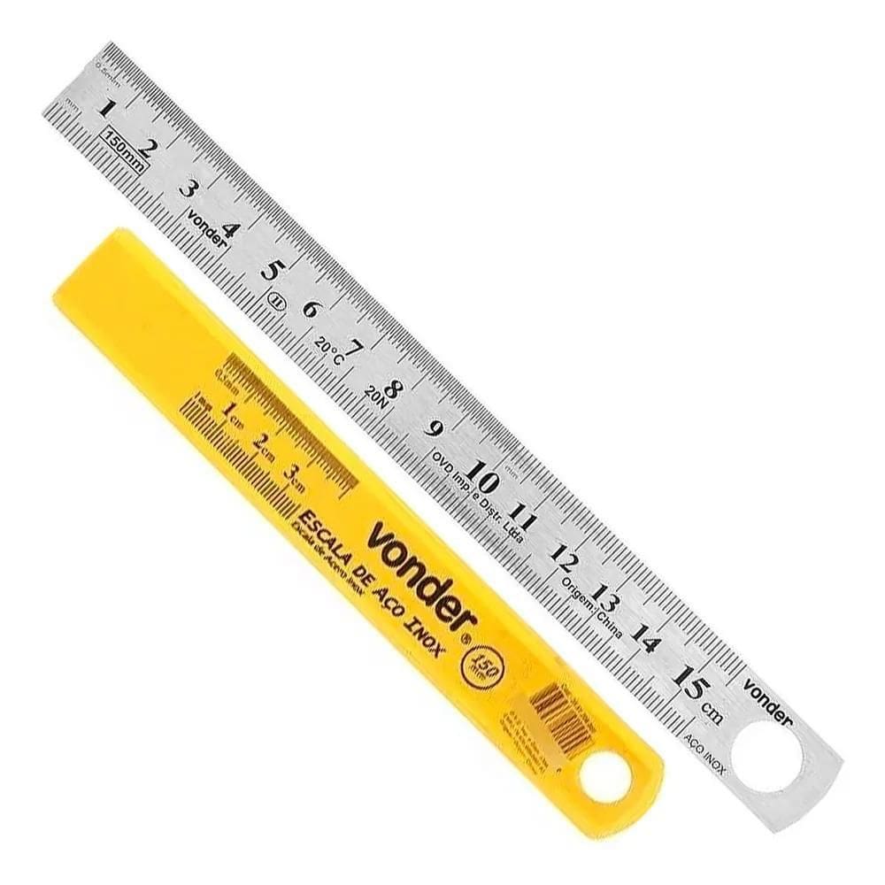 10X Escala De Aço 150Mm 3561208000 Vonder Cor Prateado