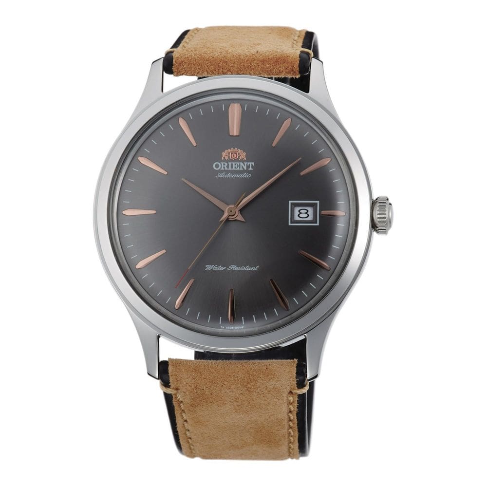 Relógio Orient Casual FAC08003A0 para homens, estojo de 42 mm, pulseira de couro
