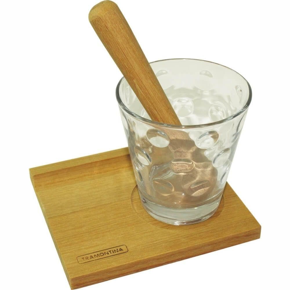 Kit Caipirinha Retangular Sem Faca Com 3 Peças - 10239211 - Tramontina Kit Caipirinha Retangular Sem Faca Tramontina