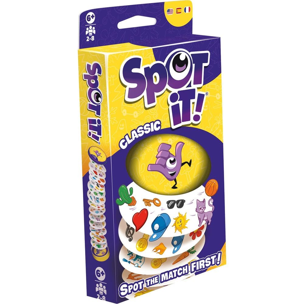 Jogo de cartas Zygomatic Spot It! Blister ecológico clássico de 2024