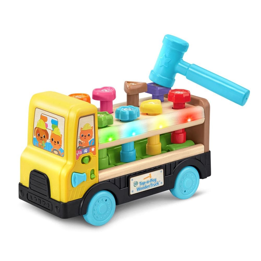 Caminhão de madeira Toy LeapFrog Tap-a-Peg com luzes