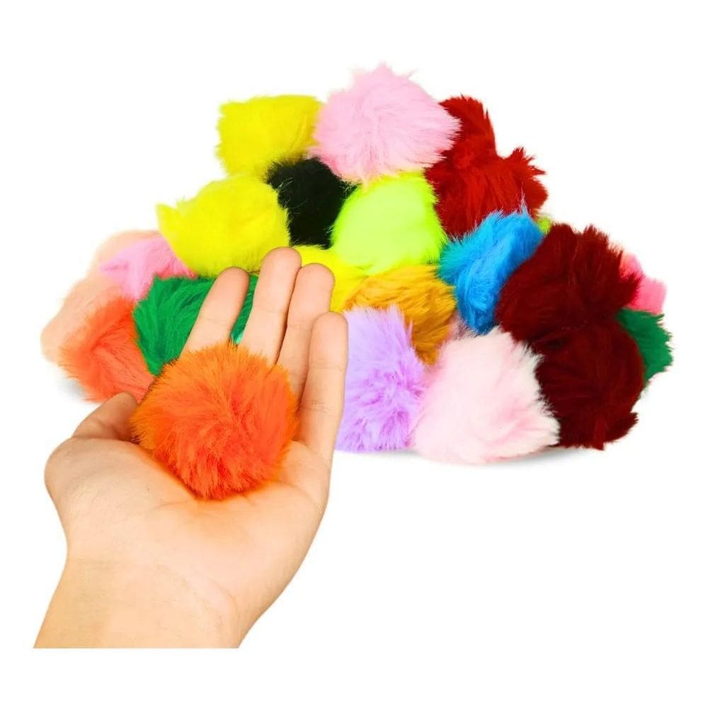10X Pompom - Pelúcia 50 Mm - 50 Unidades - - Nybc C