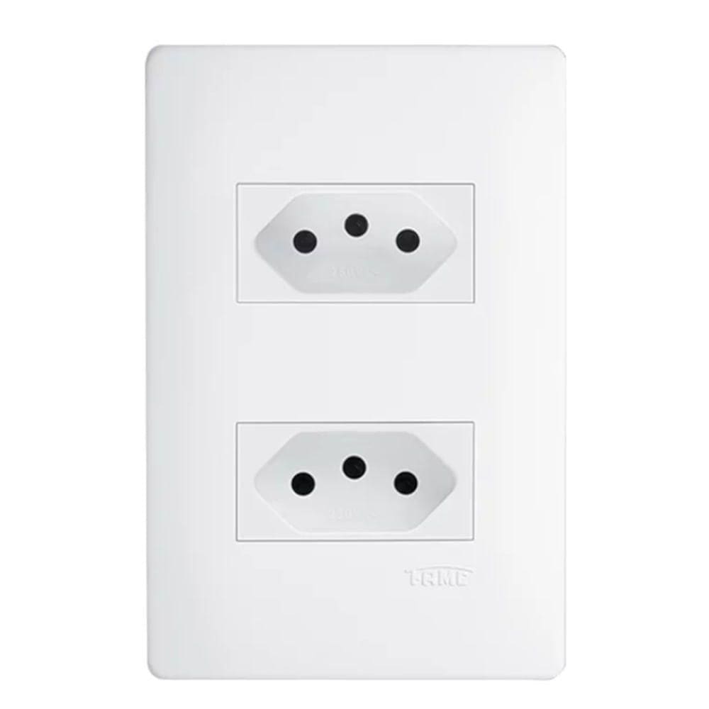 2 Tomadas 20a 250 Volts Com Placa Habitat - 2310 - Fame 2 Tomadas 20a C-placa Habit Fame 2310 .