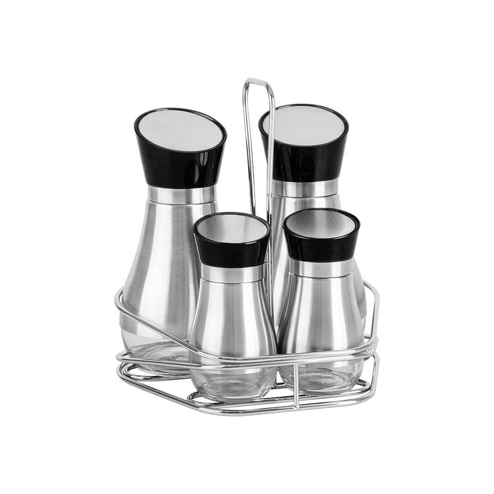 Conjunto Galheteiro Tramontina Realce 61119200 em Vidro e Aço Inox