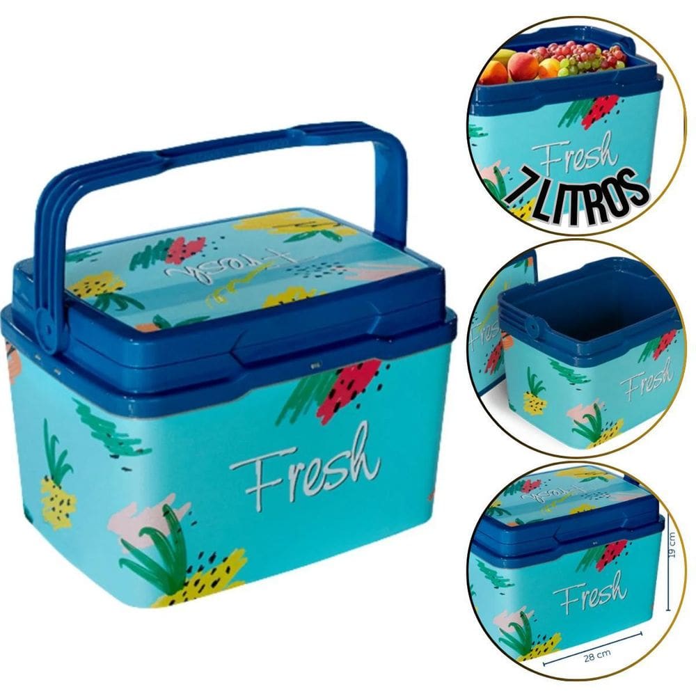 Caixa Térmica Cooler 7 Litros Para Camping Praia Piquenique