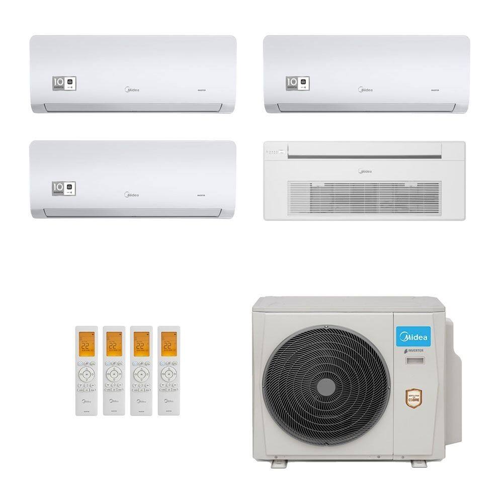 Ar-Condicionado Multi Split Inverter Midea 42.000 (3x Evap HW 9.000 + 1x Evap Cassete 1 Via 12.000) Quente/Frio 220V