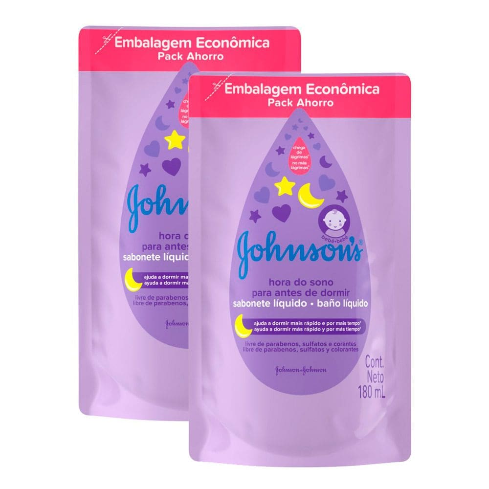 Kit 2 Sabonete Líquido Johnsons Baby Hora do Sono Refil 180ml