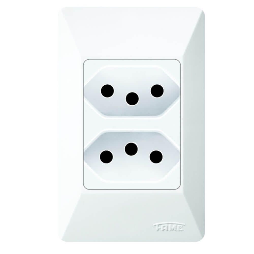 2 Tomadas 20a 250 Volts Externo - 1408 - Fame 2 Tomadas 20a-250v Externo - 1408 - Fame