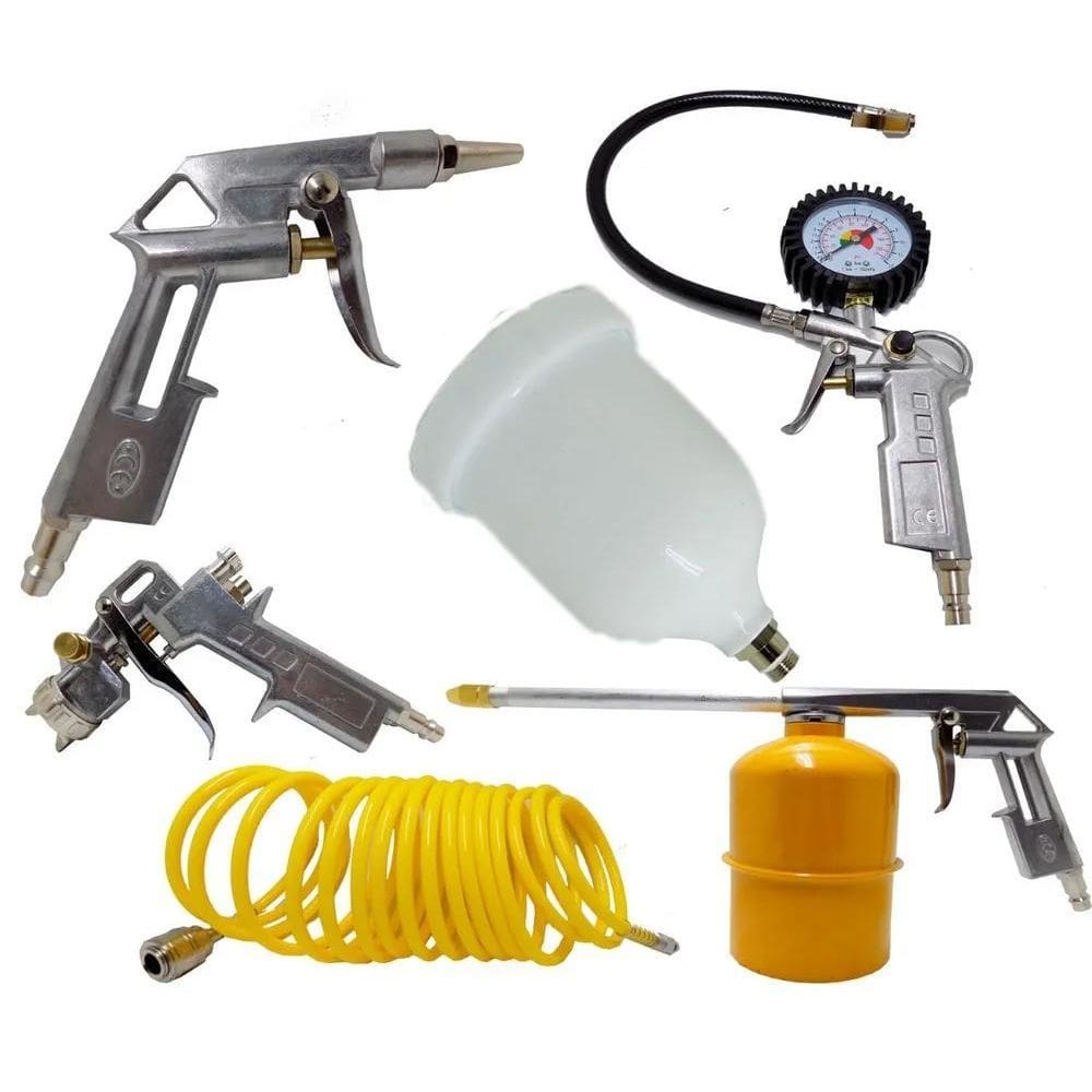 10X Kit Pistola Pintura Compressor De Ar Tekna 5 Pçs Acesso