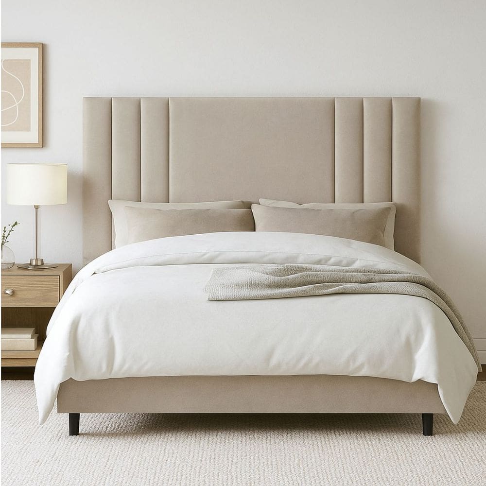 Cabeceira Moderna 195 cm Linho King Clássica Cama Box Frame