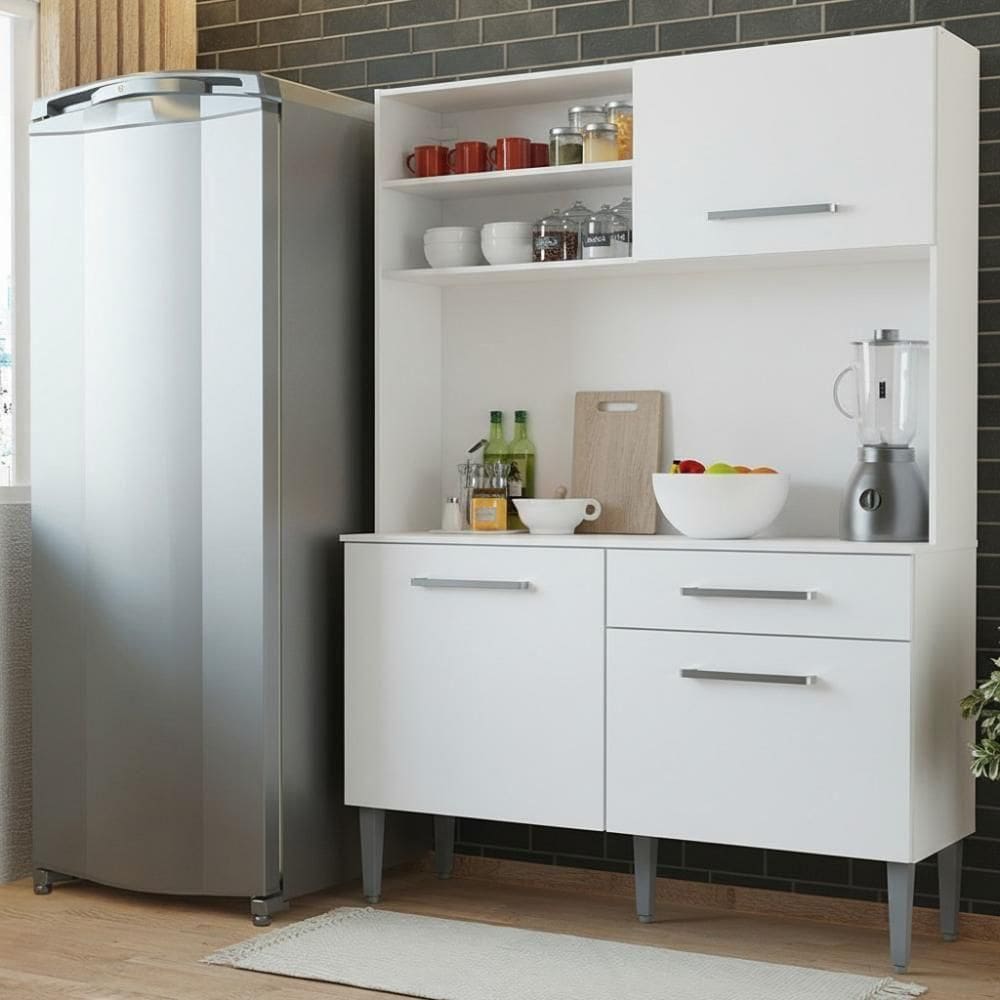 Armário De Cozinha Compacta 120cm Branco Life Madesa
