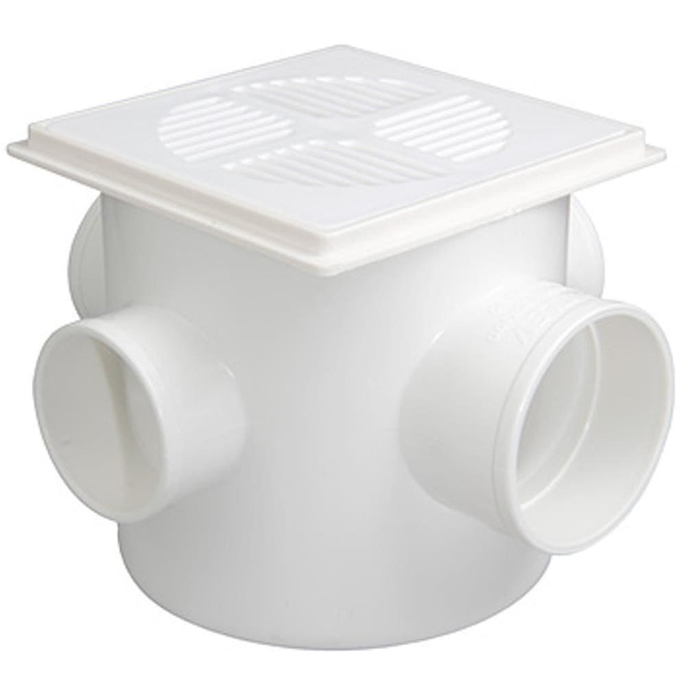 Caixa Sifonada Com 3 Entradas 100x100x50 Quadrada Branca - 11071151 - Fortlev Caixa Sifonada 100x100x50 Quadrada Branco