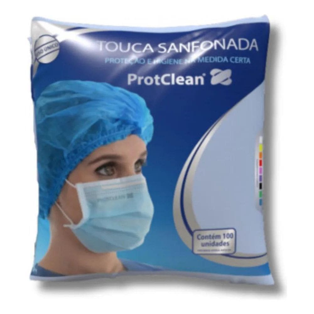 10X Touca Descartável Sanfonada Branca - Protclean Com 100 U