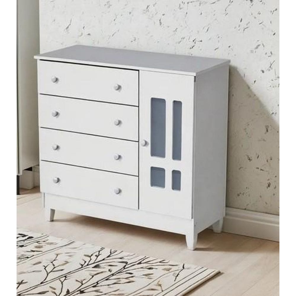 Cômoda Fraldário Ariel Branco Brilho Carolina Baby