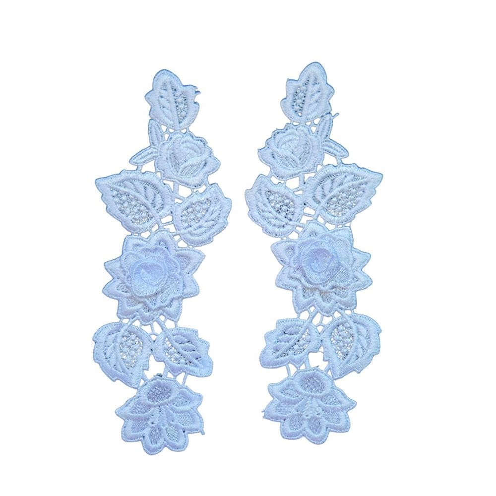 Aplique Guipir AGD3 3D Véu CCB Tamanho 27x10cm  Branco 1 Par