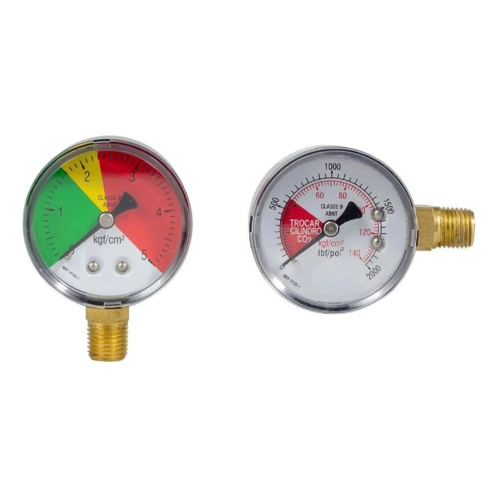 10X Par Relogio Manometro Alta Baixa Valvula Regulador Co2