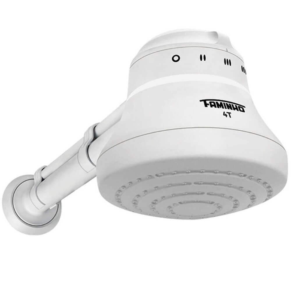 Ducha Faminho 4 Temperaturas Com Cano De 30cm Branco 220 Volts 6800 Watts - 3859 - Fame