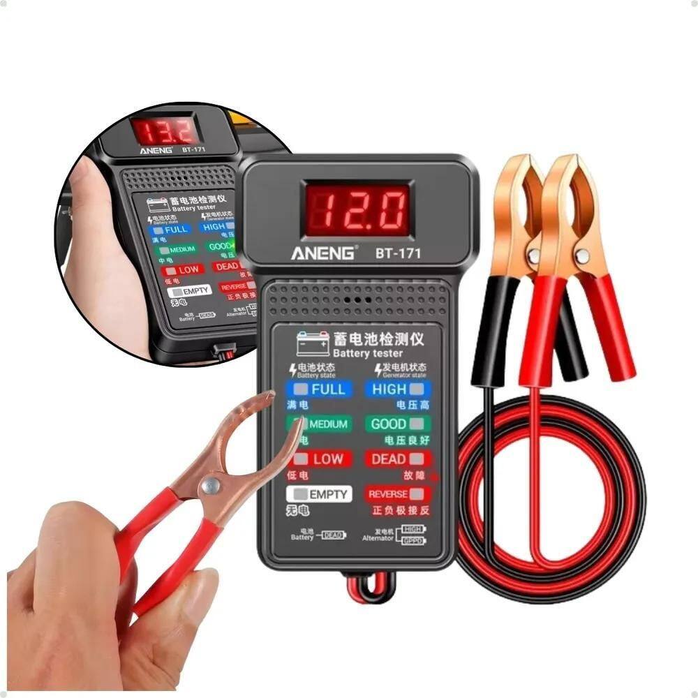 10X Testador Medidor Teste De Bateria Alternador 12V Automo