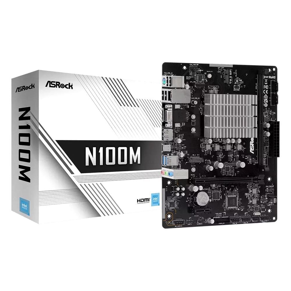 Placa-mãe ASRock N100M Micro ATX DDR4 2 SATA3 1 M.2