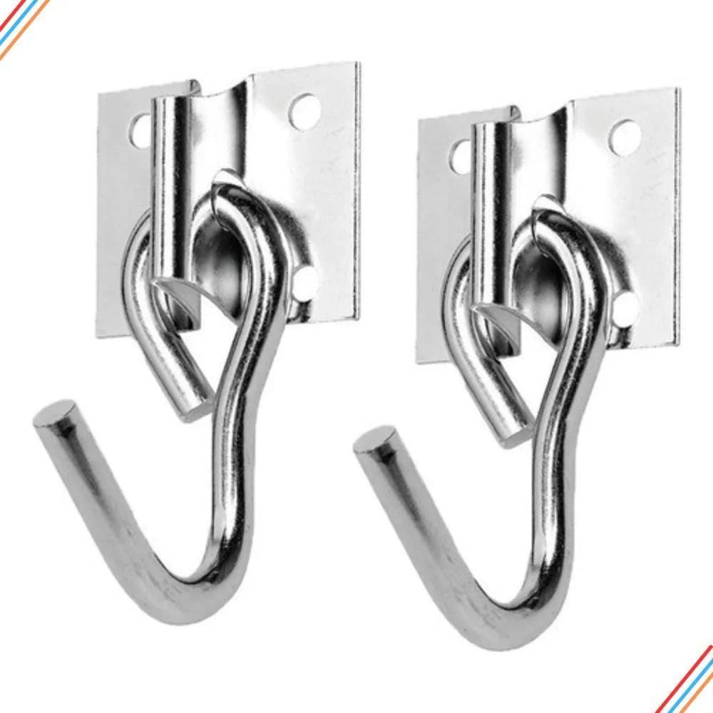 10X Kit 2 Gancho Para Rede De Descanço Aço Reforçado 250K