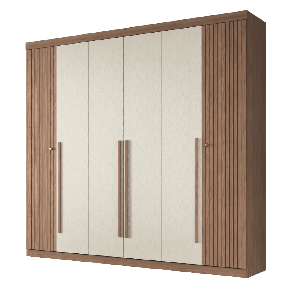 Guarda Roupas Casal Detalhes Frisados Com 6 Portas 4 Gavetas Buriti Andirá