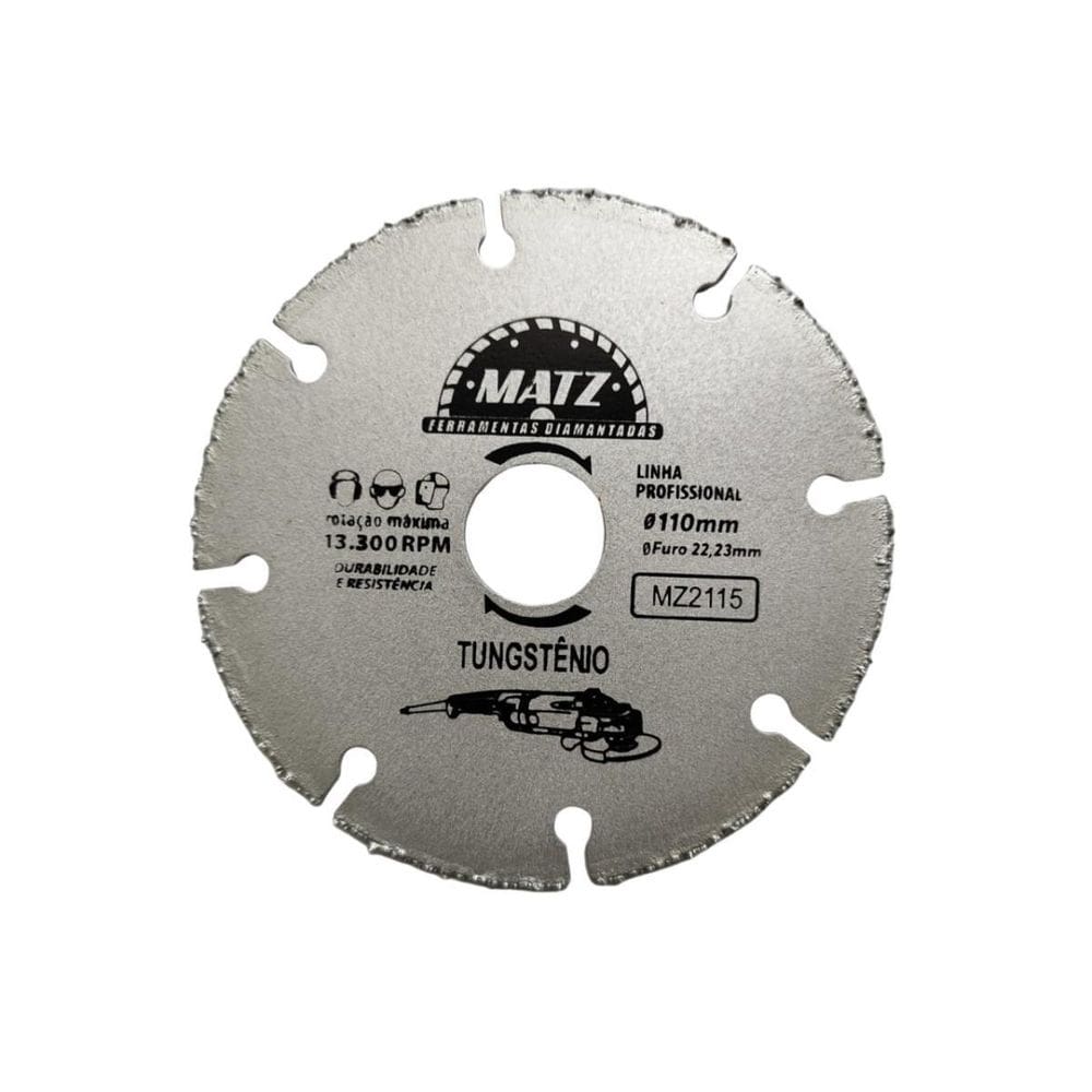 Disco Segmentado Tungstênio Esmerilhadeira 110X22,23Mm Matz