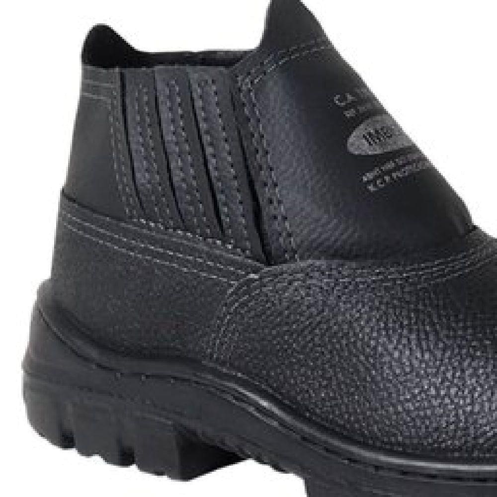 Botina Couro Preto Elástico Sem Bico N°42 - 017831 - Imbiseg Botina Couro Preto Elastico Sem Bico Nº42 Imbiseg