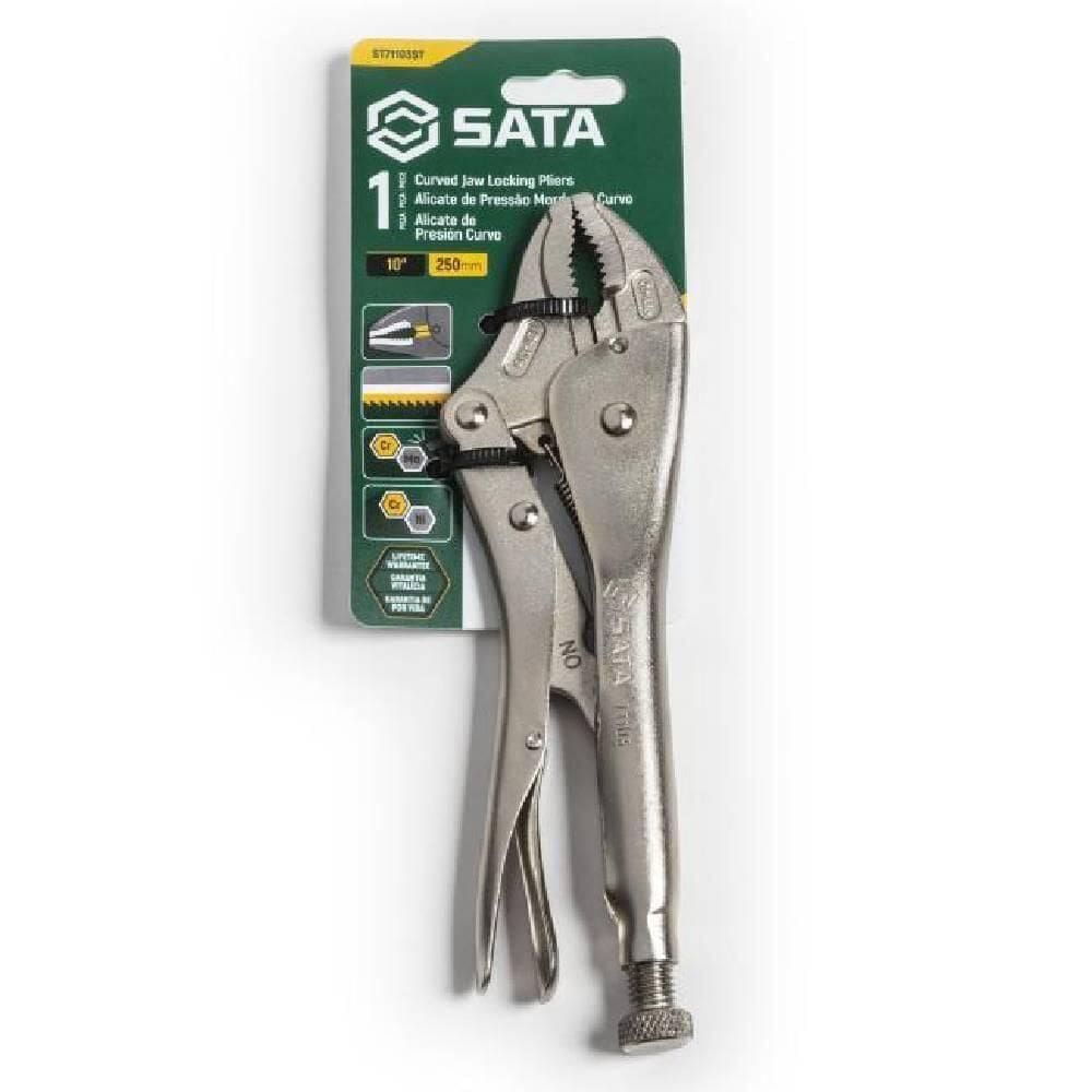 Alicate Pressão Mordente Curvo 10”” - St71103st - Sata Alicate Pressão Mordente Curvo 10” - St71103st - Sata