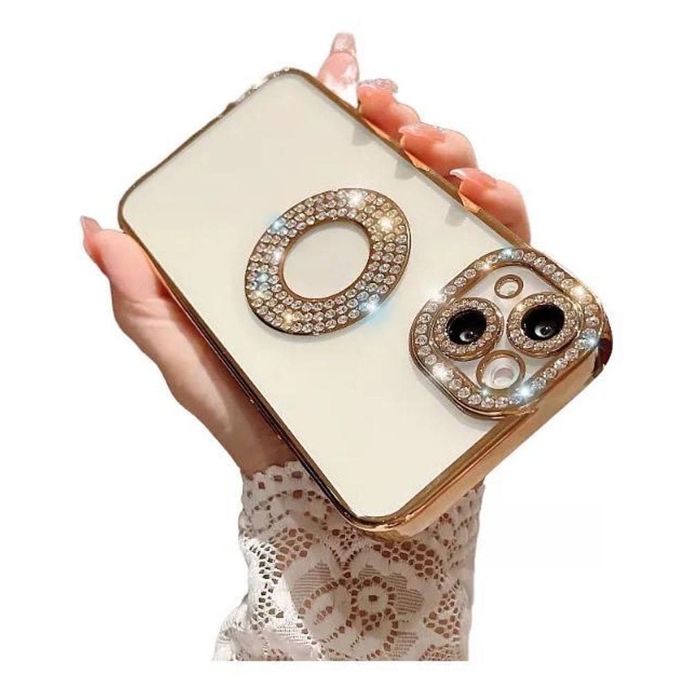 10X Capa Capinha Transparente Decoração Pedra Strass Para I