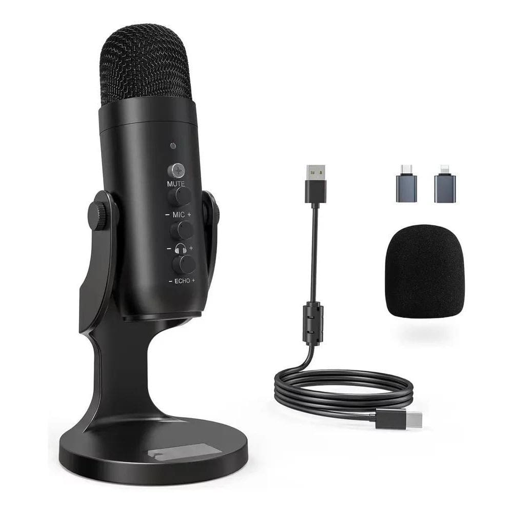 10X Eps-610 Microfone Condensador De Mesa Usb Com Adaptadore