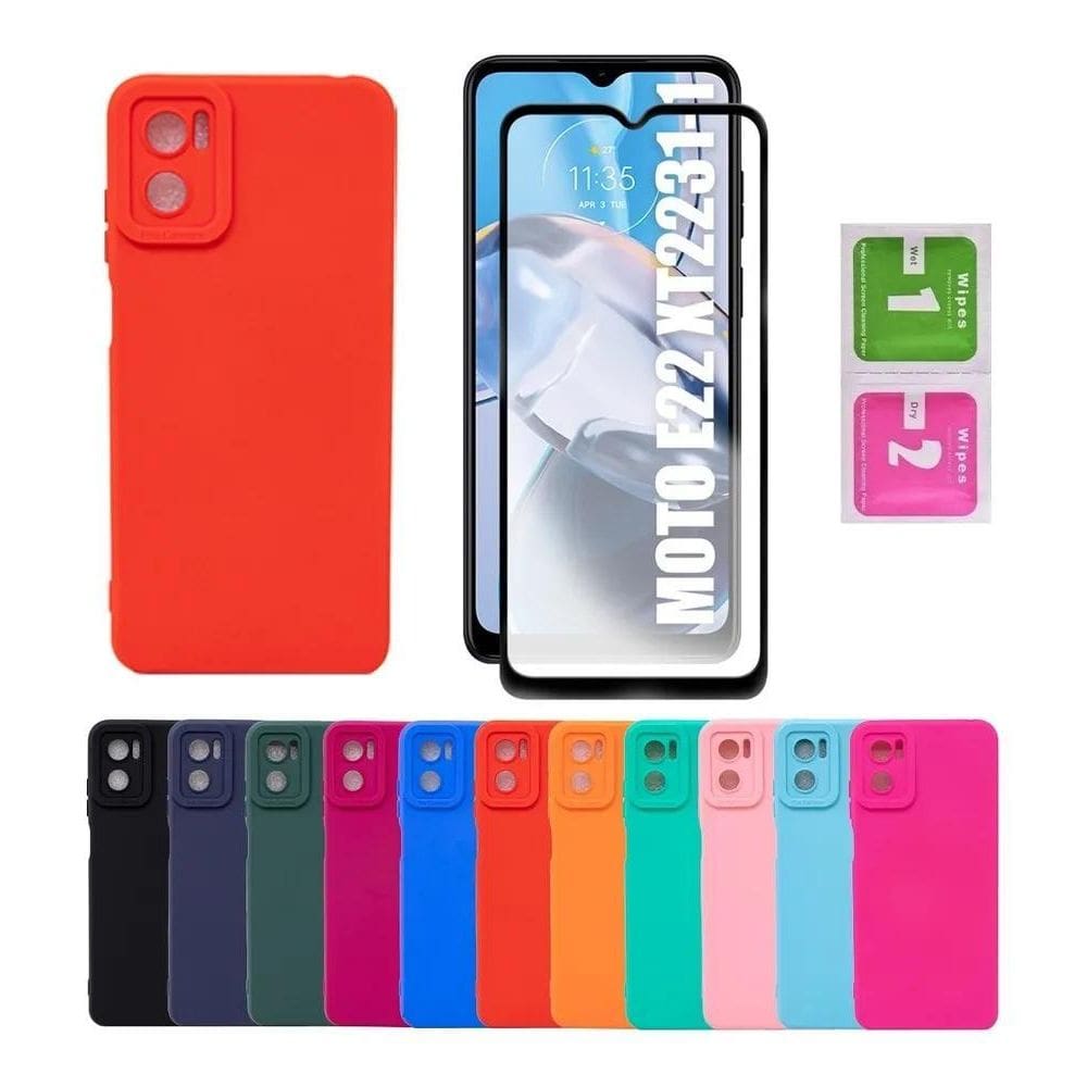 10X Capa Capinha Case Para Motorola Moto E22 + Película De